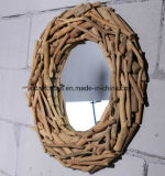 Manufacturers Selling Wooden Bathroom Make-up Mirror Hanging Wall Hotel Lobby Circle Size Can Be Customized (M-X3758)
