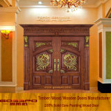 Engraving Wood Door Luxury Exterior Main Entrance Door (XS1-020)
