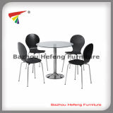 Round Glass Table and Wooden Chairs for Diningroom (DT104)