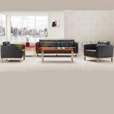 Office Stainless Steel Genuine Leather Sofa (HY-NNH-S20)