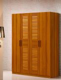 4 Doors Wardrobe Solid Wood Bedroom Wardrobe with Cloths Rack