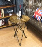 New Creative Chains, Wrought Iron Wood Round Tea Table, Tea Table and Contracted Sitting Room Sofa Edge a Few Coffee Table (M-X3820)