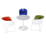 Fabric Style Leisure Coffee Chair with Fixed Aluminum Swivel Base