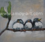 Palette Knife Bird Oil Paintings Animal Canvas Art Farm Art Oil Painting for Home Decoration