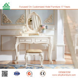 Royal White Wooden Furniture Bedroom Furniture Dress Console Table with Mirror