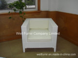 Outdoor Single Sofa/White Rattan Single Sofa/Wicker Sofa with Cushion