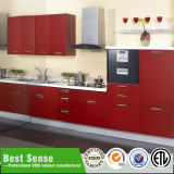 Modern Red Lacquer Kitchen Cabinet Design with Lower Price