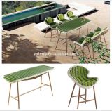 New Design Green Wicker Rattan Garden Dining Table Set