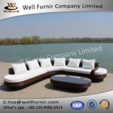Well Furnir T-059 6 Seaters Round End Extra-Large Lounge Rattan Sofa Suite