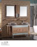Antique Luxury Stainless Steel Bathroom Cabinet with Basin on The Countertop