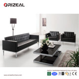 Orizeal Black Tufted Genuine Leather Office Sofa Set (OZ-OSF001)