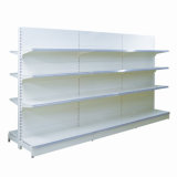 Double Sided Display Shelf Supermarket Rack with Iron Back Panel