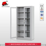 Grey Color 2 Glass Door Metal Cabinet Cabinet