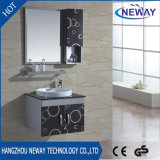 Wall Mounted Ceramic Basin Stainless Steel Hotel Furniture with Mirror