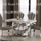 Modern Marble Top Stainless Steel Dining Room Sets Living Room Funriture Dining Table (SJ806)
