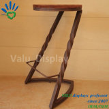 Factory Directly Provide Solid Wood Seat Bar Chair Metal Base