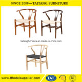 Y Back Wood Rattan Seat Chair for Cafe Used