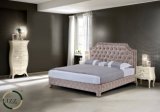 European Button Tufted Leather Bed for Bedroom