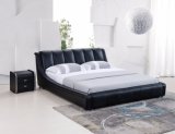 European Design Black PU Leather Bed