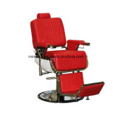 Red Barber Chair with Geared Raising System Haircut Chair