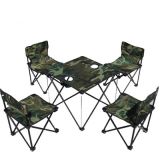 Outdoor Ultra Light Portable Red Oxford Cloth Folding Table Set