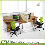 T Shaped Two Seater Office Partition Wooden Furniture Staff Desk