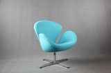 Designer Furniture Replica Swan Chair in Blue Wool Fabric