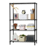 NSF Black 4 Tier Wire Rack Decorative Display Shelf Livingroom Storage Shelving