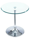 Chinese Furniture Glass Table with Stainless Steel Leg (C12)