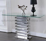 Modern Living Room Furniture Glass Top Stainless Steel Console Table