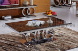 Ring Shape Stainless Steel Base Marble Top Coffee Table