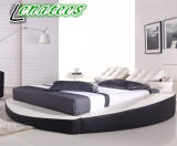 A066 Modern White Round Bed with Tea Trays