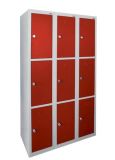 Steel Cabinets with 9 Red Doors, Steel Storage Cabinets (DG-33A)