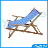 Blue Canvas 3-Position Reclining Beach Chair