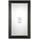 Hotel Bedroom Solid Wood Frame Full Length Wall Mirror in Black Finish