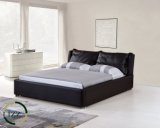 Adjustable Hight Quality Solid Wood Leather Bed