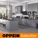 Modern White and Gray Shaker Kitchen Cabinet with MDF Door Core (OP17-PVC04)