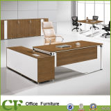 Wholesale Large MFC Metal Leg Office Boss Table with Cabinet