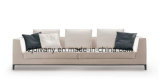 Italian Style Wooden Leather Sofa 3 Seats Sofa Fabric (D-68-D)