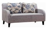 Antique Style Love Seat Fabric Sofa Cum Bed with Wooden Legs