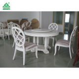 Hotel Elegant Wooden Luxury Dining Room Furniture White Round Dining Table