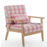 Single Person Sofa, Double Small Cloth Art Sofa Balcony Contemporary and Contracted Solid Wood Sofa (M-X3674)