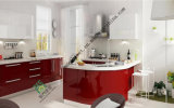 Red Lacquer E1 Grade Panels Kitchen Cabinets
