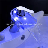 Single Handle Waterfall LED Bathroom Sink Lavatory Faucet