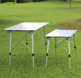 Solid Folding Table, Portable Aluminum Picnic Table