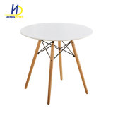 Europe Style Strong Matte Gloss MDF Top Wood Legs Modern Eames Dining Table
