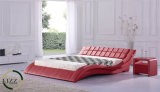 Unique Design Home Furniture Leather Double Bed
