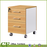 Wooden Furniture Table Moveable and Lockable 3 Drawers File Cabinets