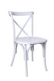 White Color Plastic Cross Back Chair
