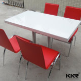 Artificial Stone White Canteen Restaurant Dining Table
